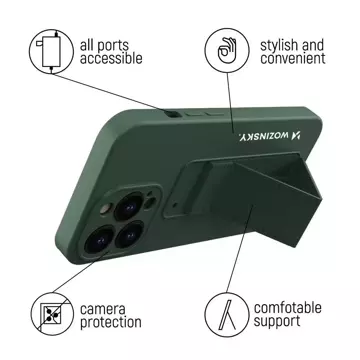 Silikonové pouzdro Wozinsky Kickstand Case se stojánkem pro iPhone 13 Pro tmavě modré