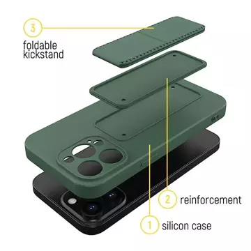 Silikonové pouzdro Wozinsky Kickstand Case se stojánkem pro iPhone 13 Pro tmavě modré