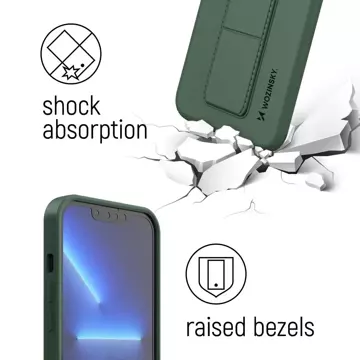 Silikonové pouzdro Wozinsky Kickstand Case se stojánkem pro iPhone 13 Pro tmavě modré