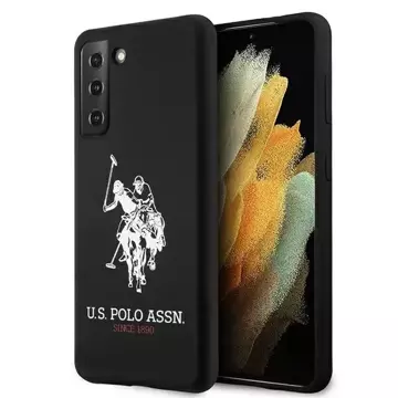 Silikonové pouzdro na telefon US Polo s logem pro Samsung Galaxy S21 černo/černé