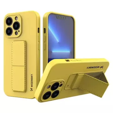 Silikonový kryt Wozinsky Kickstand Case pro iPhone 13 Pro žlutý