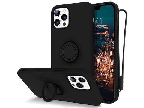 Silikonový obal Ring Ultra Slim Alogy pro iPhone 12/12 Pro 6.1 Black