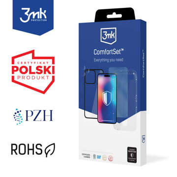 Skleněná čočka pouzdra pro iPhone 15 Plus Set 3mk Comfort Set 4v1 tvrzená čočka pouzdra