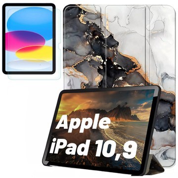 Skleněné pouzdro pro Apple iPad 10.9 Gen 10 2022 Kryt na tablet Alogy Book Case Cloudy Marble Marble