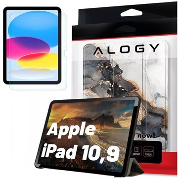 Skleněné pouzdro pro Apple iPad 10.9 Gen 10 2022 Kryt na tablet Alogy Book Case Cloudy Marble Marble