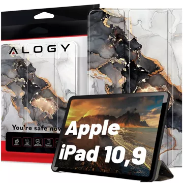 Skleněné pouzdro pro Apple iPad 10.9 Gen 10 2022 Kryt na tablet Alogy Book Case Cloudy Marble Marble