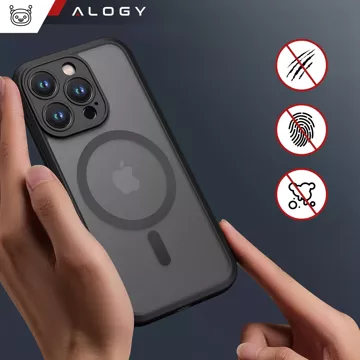 Skleněné pouzdro pro Apple iPhone 14 Pro Max Alogy MagSafe Hybrid Matte Case Matný kryt s ochranou objektivu černý