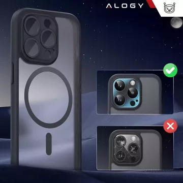 Skleněné pouzdro pro Apple iPhone 14 Pro Max Alogy MagSafe Hybrid Matte Case Matný kryt s ochranou objektivu černý