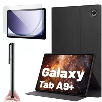 Skleněné pouzdro pro Samsung Galaxy Tab A9 Plus 2023 11" (X210/X215/X216) Kryt na tablet Pouzdro Alogy Stand Black