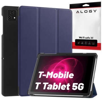 Skleněné pouzdro pro T-Mobile T Tablet 5G 10,36" pouzdro na tablet Alogy Book Cover Case Navy Blue Stylus Zdarma