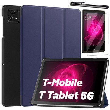 Skleněné pouzdro pro T-Mobile T Tablet 5G 10,36" pouzdro na tablet Alogy Book Cover Case Navy Blue Stylus Zdarma