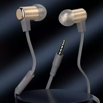 Sluchátka do uší Dudao headset s dálkovým ovládáním a mikrofonem 3,5 mm zlatý mini jack (X13S)