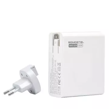 Somostel Power Selivery Q24 130W Gan nástěnná nabíječka 2x USB-C 2x USB QC 3.0 bílá