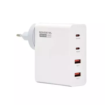 Somostel Power Selivery Q24 130W Gan nástěnná nabíječka 2x USB-C 2x USB QC 3.0 bílá