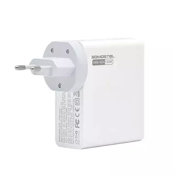 Somostel Power Selivery Q24 130W Gan nástěnná nabíječka 2x USB-C 2x USB QC 3.0 bílá