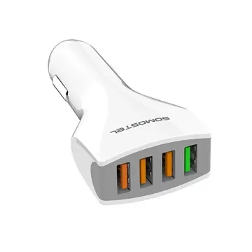 Somostel SMS-A66 Quick Charge QC 3.0 3A 4X USB nabíječka do auta bílá