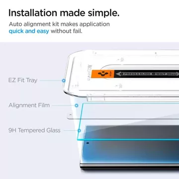 Spigen Glas.tR Tempered Glass „EZ Fit“ 2-Pack pro Samsung Galaxy S24 Ultra Clear