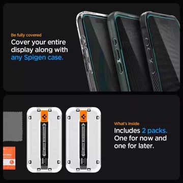 Spigen Glas.tR Tvrzené sklo "Ez Fit" 2-balení pro Apple iPhone 15 Plus Privacy