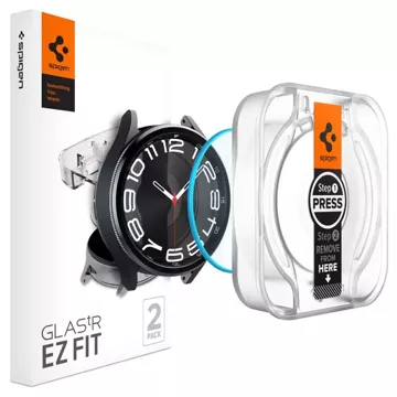 Spigen Glas.tr „EZ-Fit“ 2-balení tvrzeného skla pro Samsung Galaxy Watch 6 Classic (43 mm) čiré