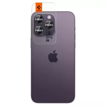 Spigen Optik.tR "EZ FIT" chránič fotoaparátu 2 balení pro Apple iPhone 14 Pro / 14 Pro Max Black