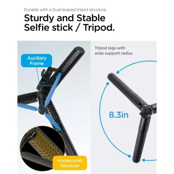 Spigen S560W Bluetooth Selfie Stick stativ černý