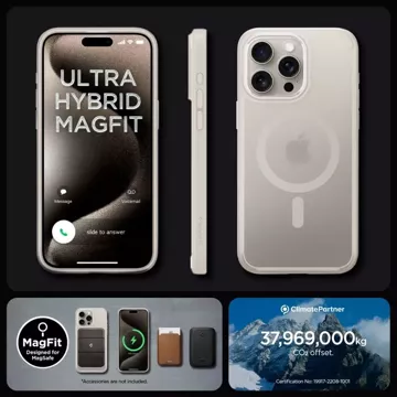 Spigen Ultra Hybrid Mag Mag Safe Case pro Apple iPhone 15 Pro Max Frost Natural Titanium