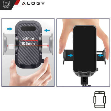 Stojan na telefon Stolní stojan Nastavitelný 360 ​​stolní stativ 4-7" Alogy Black