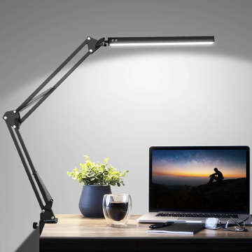 Stolní LED lampa Alogy Dreslarska USB s nastavitelným dlouhým ramenem na desku stolu Black