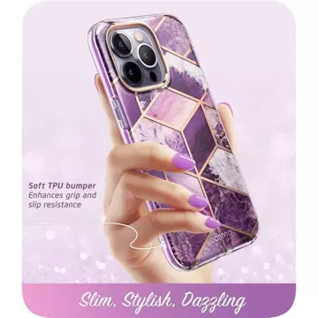 Supcase cosmo iphone 14 pro max mramorově fialový