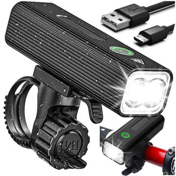 Světlo na kolo Přední LED světlo na kolo Osvětlení na kolo Vodotěsné IPX5 Alogy P12 Bike Light Black