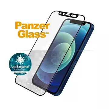 Szkło PanzerGlass E2E Microfracture do iPhone 12 Mini 5,4" CamSlider Swarovsky Case Friendly Antibakteriální černá/černá