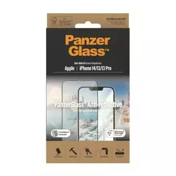 Szkło PanzerGlass Ultra-Wide Fit pro iPhone 14 / 13 Pro / 13 6,1" Ochrana obrazovky Antireflexní antibakteriální Snadné zarovnání Včetně 2787