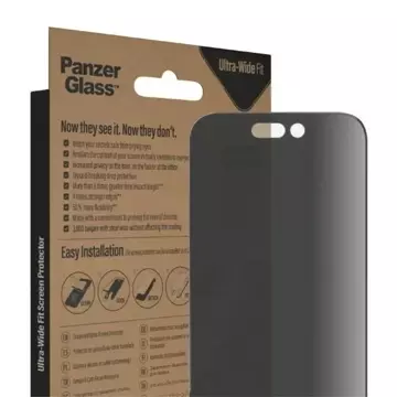 Szkło PanzerGlass Ultra-Wide Fit pro iPhone 14 Pro 6,1" Ochrana soukromí obrazovky Antibakteriální Snadné zarovnání Včetně P2784