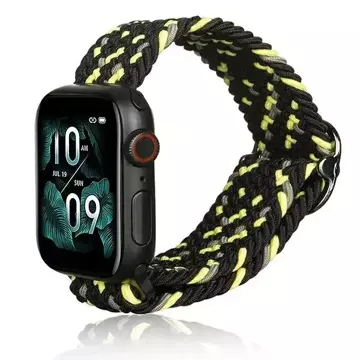 Textilní řemínek k chytrým hodinkám Beline pro Apple Watch 38/40/41 mm černá/limetková černá/limetka