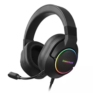 Tronsmart Sparkle RGB kabelová USB sluchátka kolem uší s mikrofonem a dálkovým ovládáním pro hráče černá (467600)