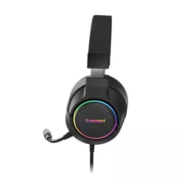 Tronsmart Sparkle RGB kabelová USB sluchátka kolem uší s mikrofonem a dálkovým ovládáním pro hráče černá (467600)