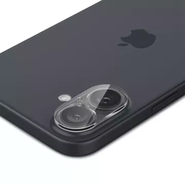 Tvrzené sklo Chránič fotoaparátu Spigen Optik.Tr "EZ FIT" Chránič fotoaparátu 2-PACK pro Apple iPhone iPhone 16/16 Plus Crystal Clear