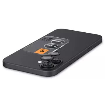 Tvrzené sklo Chránič fotoaparátu Spigen Optik.Tr "EZ FIT" Chránič fotoaparátu 2-PACK pro Apple iPhone iPhone 16 / 16 Plus černý