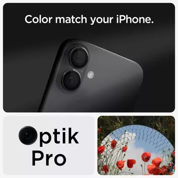 Tvrzené sklo Chránič fotoaparátu Spigen Optik.Tr "EZ FIT" Chránič fotoaparátu 2-PACK pro Apple iPhone iPhone 16 / 16 Plus černý