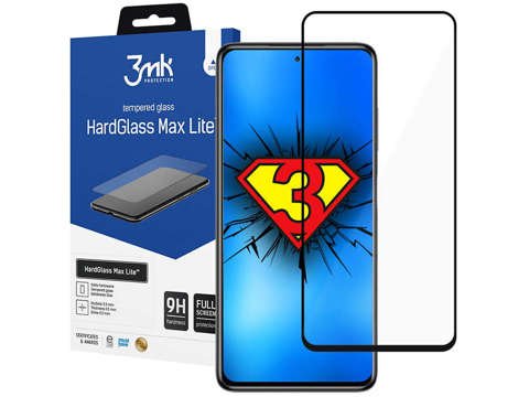 Tvrzené sklo HardGlass Max Lite 3mk pro Xiaomi Poco F3 Black