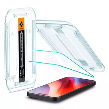 Tvrzené sklo Spigen Glas.Tr "Ez Fit" 2-Pack pro iPhone 16 Pro Clear