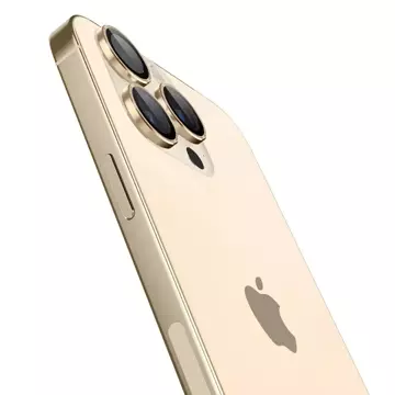 Tvrzené sklo chránič fotoaparátu Spigen Optik.Tr "EZ FIT" chránič fotoaparátu 2-PACK pro Apple iPhone 14 Pro / 14 Pro Max GOLD