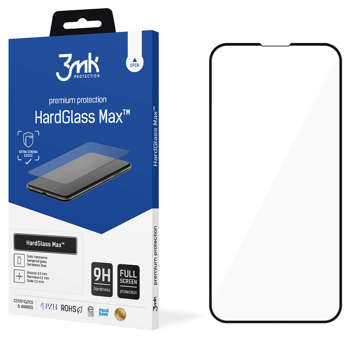 Tvrzené sklo na displej 3mk HardGlass Max pro Apple iPhone 13/13 Pro Black