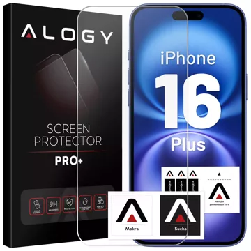 Tvrzené sklo pro Apple iPhone 16 Plus Screen Protector 9H Alogy Heavy Pro™️