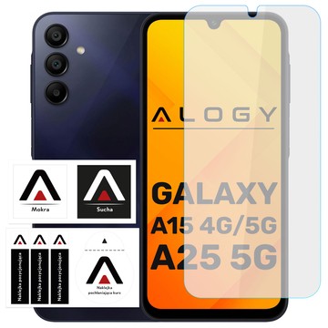 Tvrzené sklo pro Samsung Galaxy A25 5G / A15 4G / 5G Ochranné sklo na displej 9H Alogy Pro