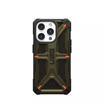 UAG Monarch case - ochranné pouzdro pro iPhone 15 Pro (kevlar element green)