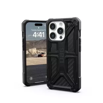 UAG Monarch case - ochranný obal pro iPhone 15 Pro (uhlíkové vlákno)