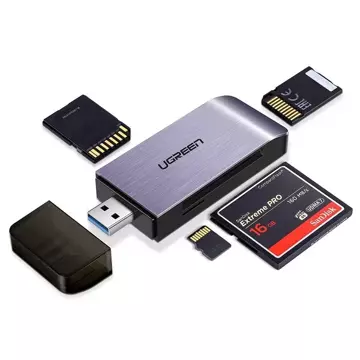 UGREEN Čtečka karet SD / micro SD / CF / MS pro USB 3.0 šedá (50541)