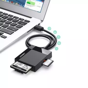 UGREEN USB 3.0 čtečka paměťových karet SD / micro SD / CF / MS černá (30231)