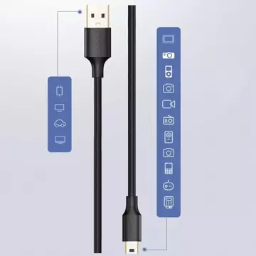 UGREEN kabel USB - mini USB 480 Mbps 3 m černý (US132 10386)